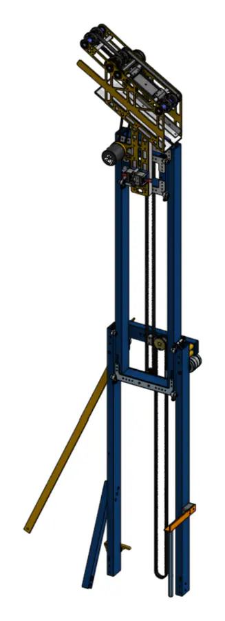 CAD model of the elevator fully extended